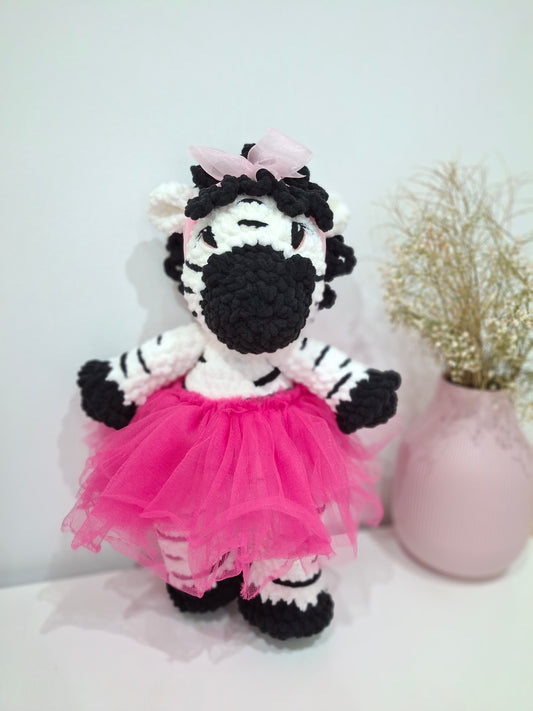 Thanda Zibby, crochet toy zebra
