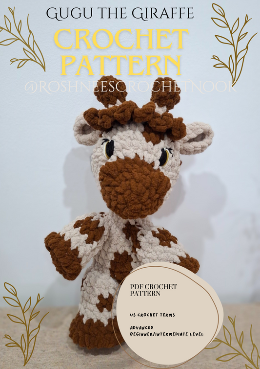 Gugu the Giraffe (PDF) Crochet Pattern - Easy Amigurumi Giraffe Tutorial for All Levels
