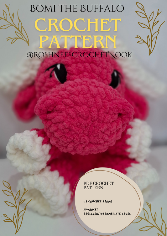 Bomi the Buffalo (PDF) Crochet Pattern - Easy Amigurumi Buffalo Tutorial for All Levels