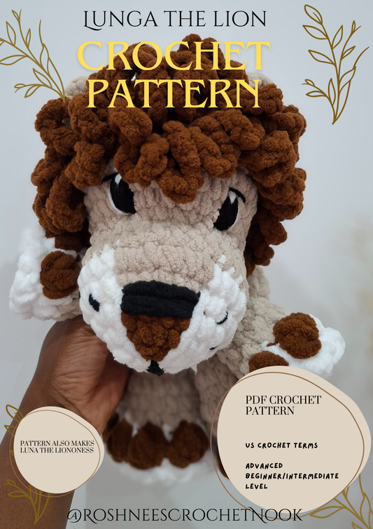 Lunga the Lion(PDF) Crochet Pattern - Easy Amigurumi Lion Tutorial For All Levels